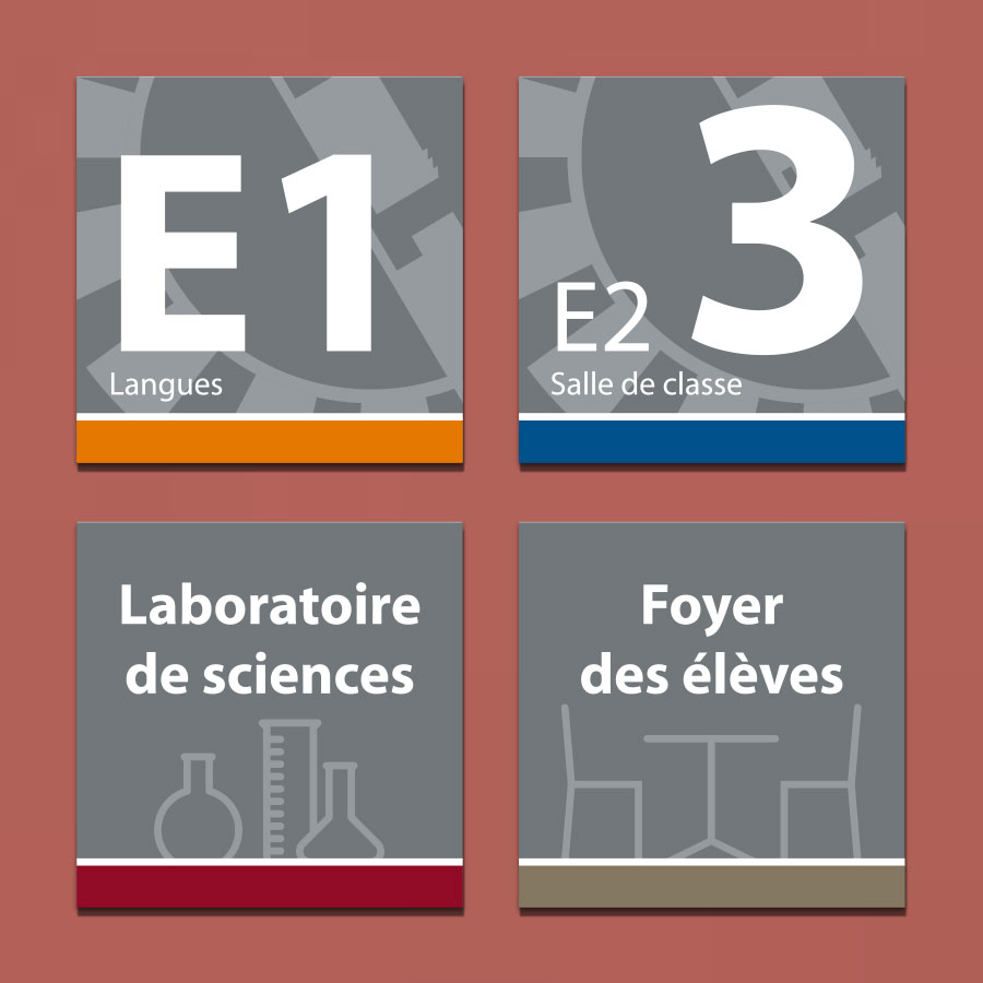 Conception graphique de la signalétique du collège de Fessenheim